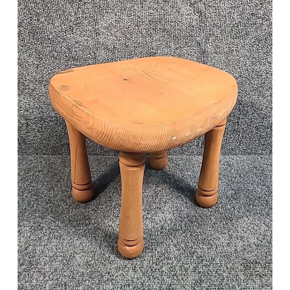 Vintage Natural Solid Wood Step Stool Plant Stand Foot Stool MCM Minialmalist - Picture 1 of 8